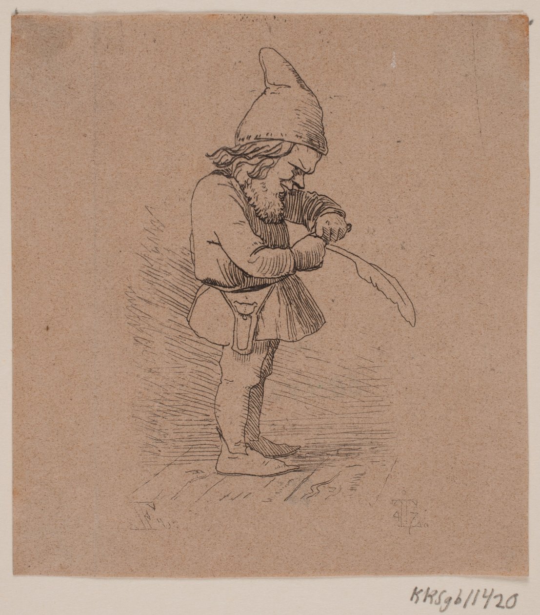 Nisse, der skærer en pen af Johan Thomas Lundbye