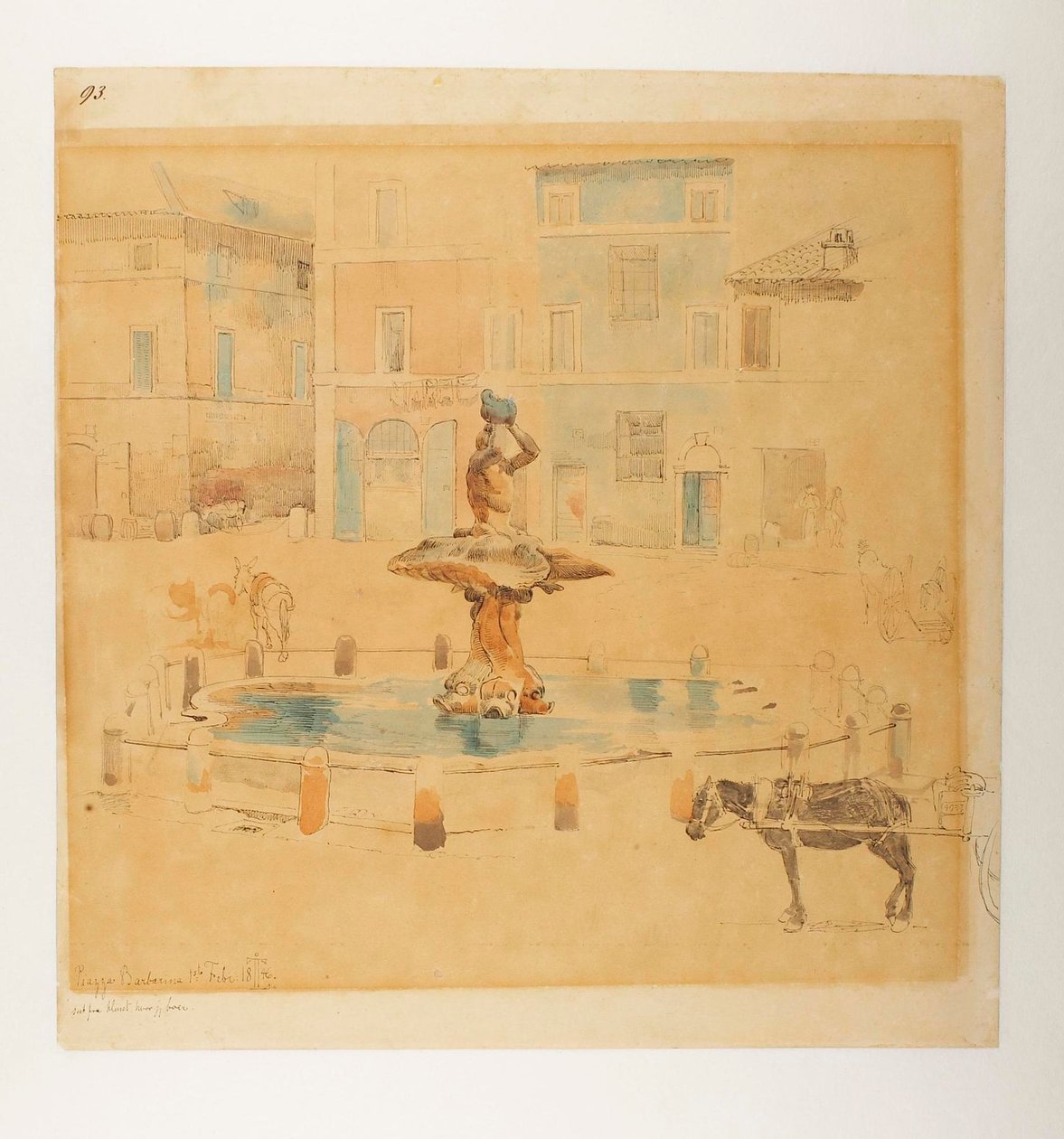 Piazza Barberini af Johan Thomas Lundbye