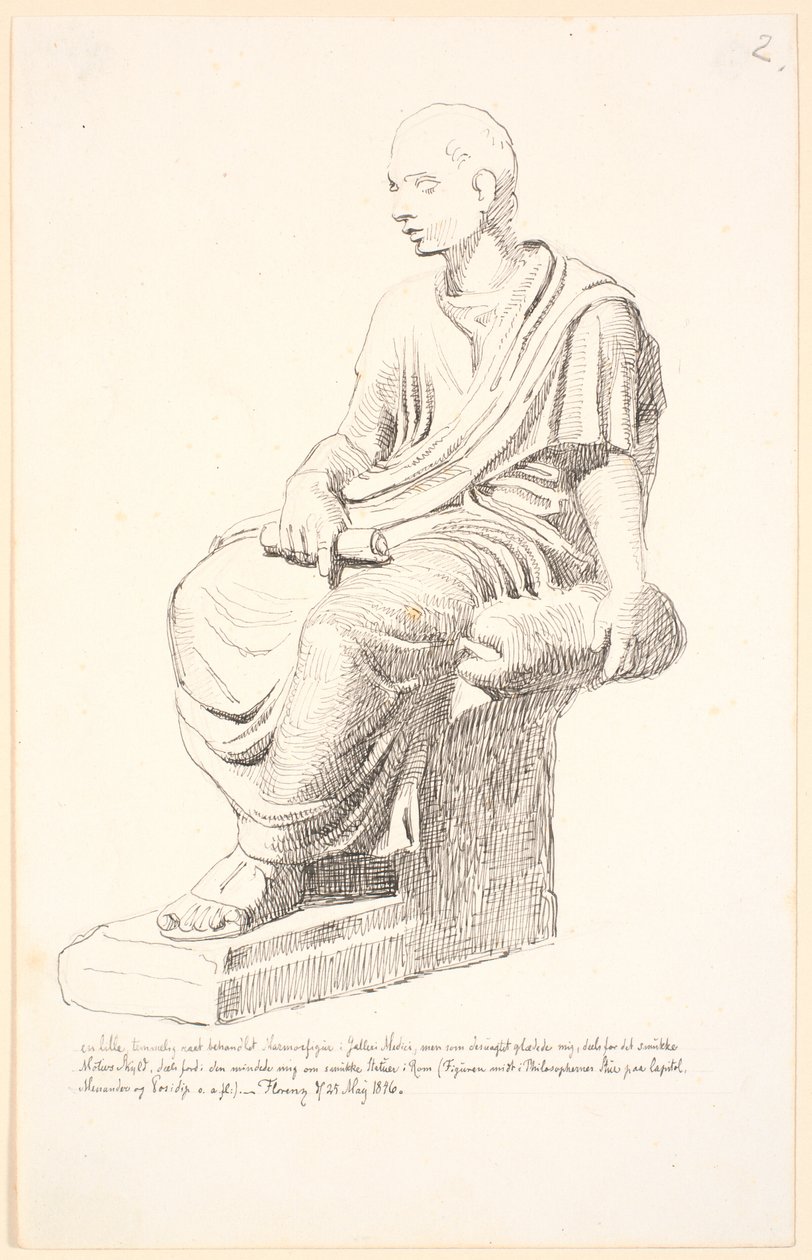 Studie efter en figur af en siddende mand af Johan Thomas Lundbye