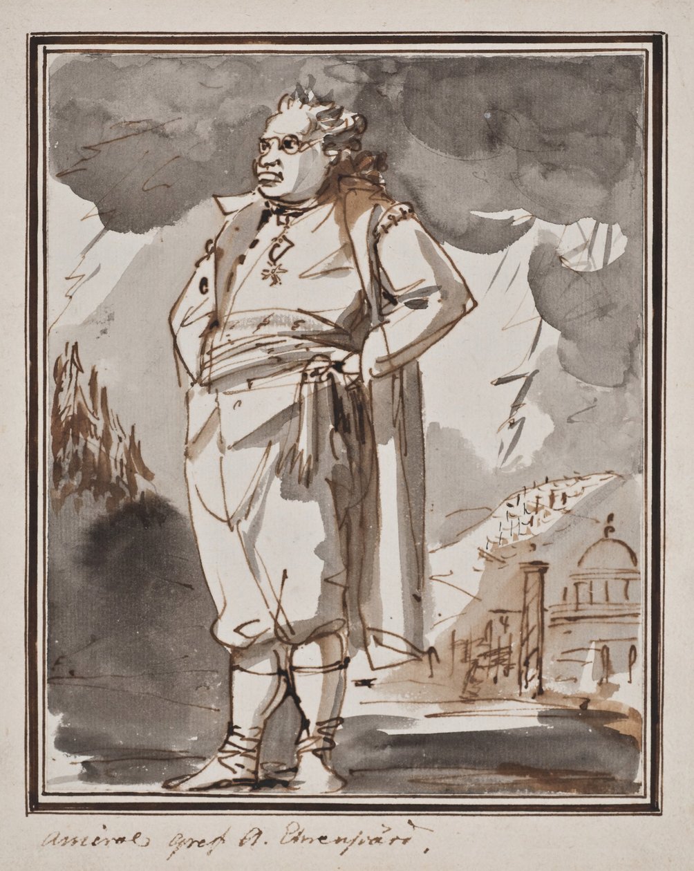 Carl August Ehrensvärd i helfigur af Johan Tobias Sergel