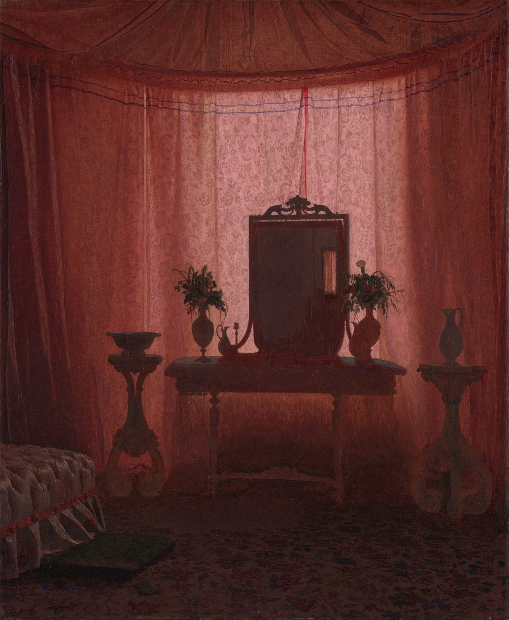 Et soveværelse i Bernstorff Slot nær København, ca. 1845. af Johan Vilhelm Gertner