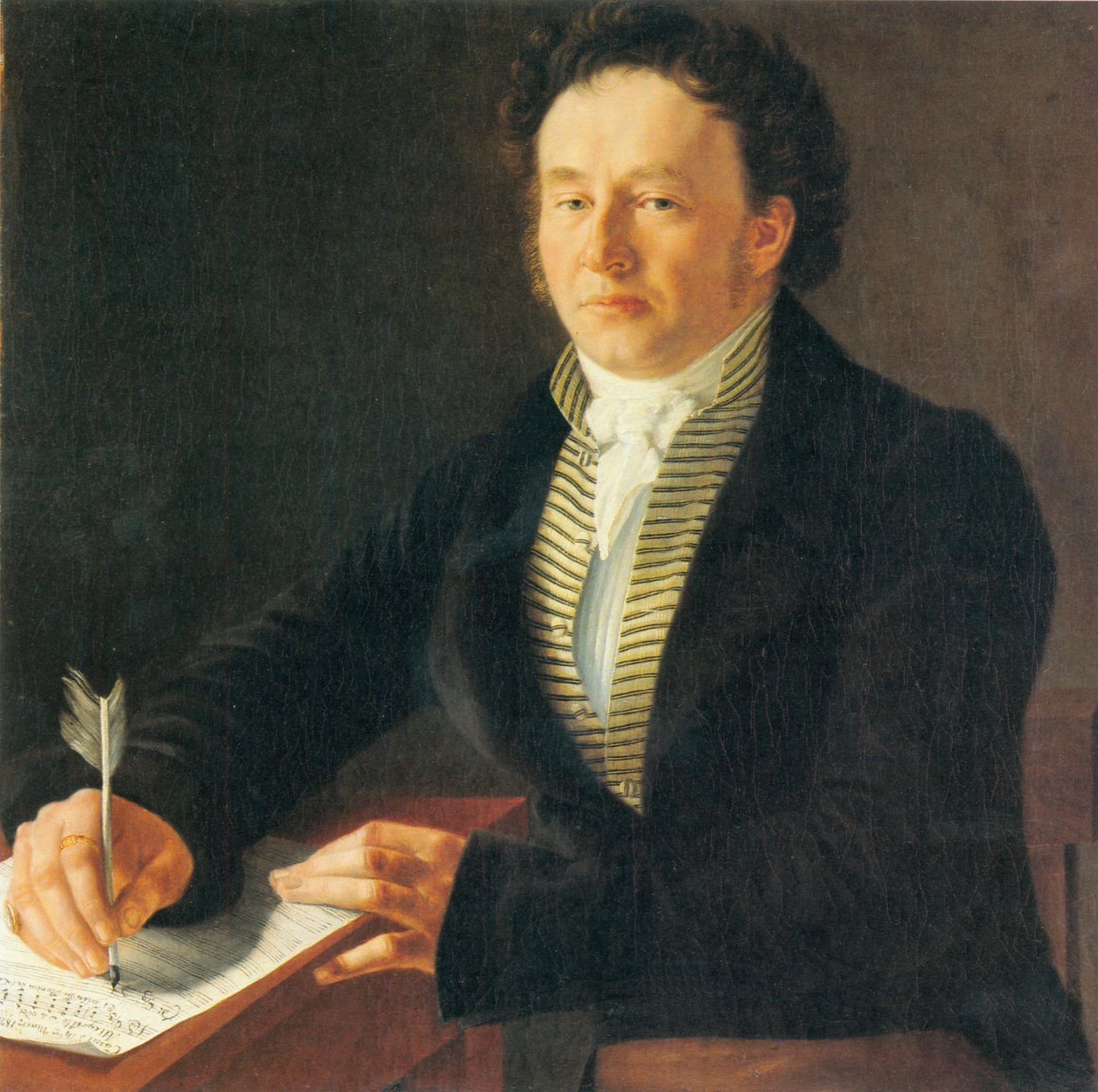 Portræt af komponisten Ludwig (Louis) Spohr i Kassel i 1824 af Johann August Nahl the Younger