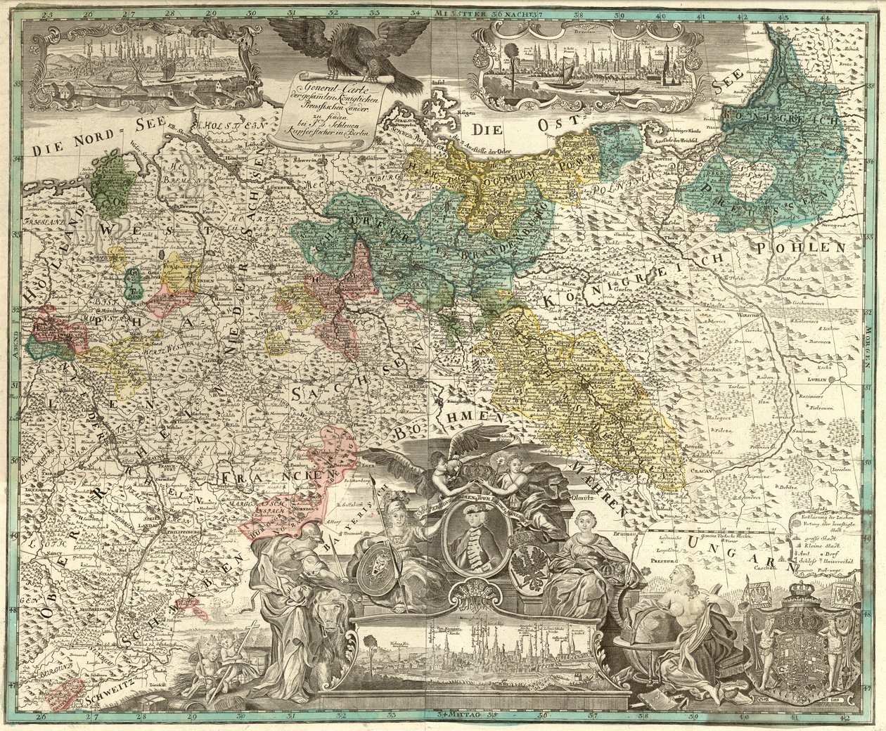General Carte for hele Royal Prussian Lands af Johann David Schleuen