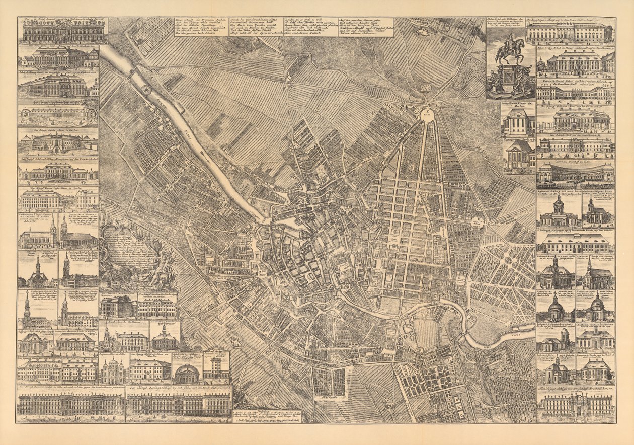 Kort over Berlin med bygninger af interesse, 1773 af Johann David Schleuen