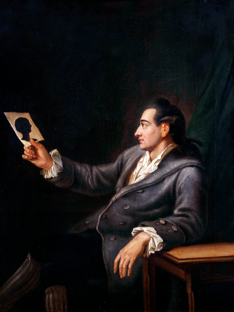 Johann Wolfgang Von Goethe søger en silhuet, kopi af et maleri af G. M. Kraus, ca. 1778 af Johann Ehrenfried Schumann