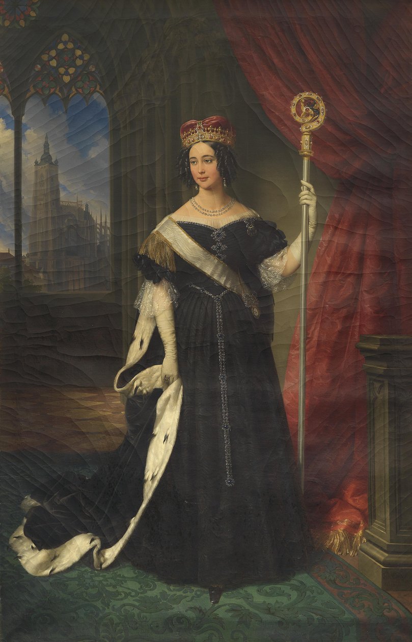 Erkehertuginde Maria Theresa, dronning af Napoli og Sicilien, som abbedisse for det aristokratiske kloster i Prags Hradcany af Johann Ender