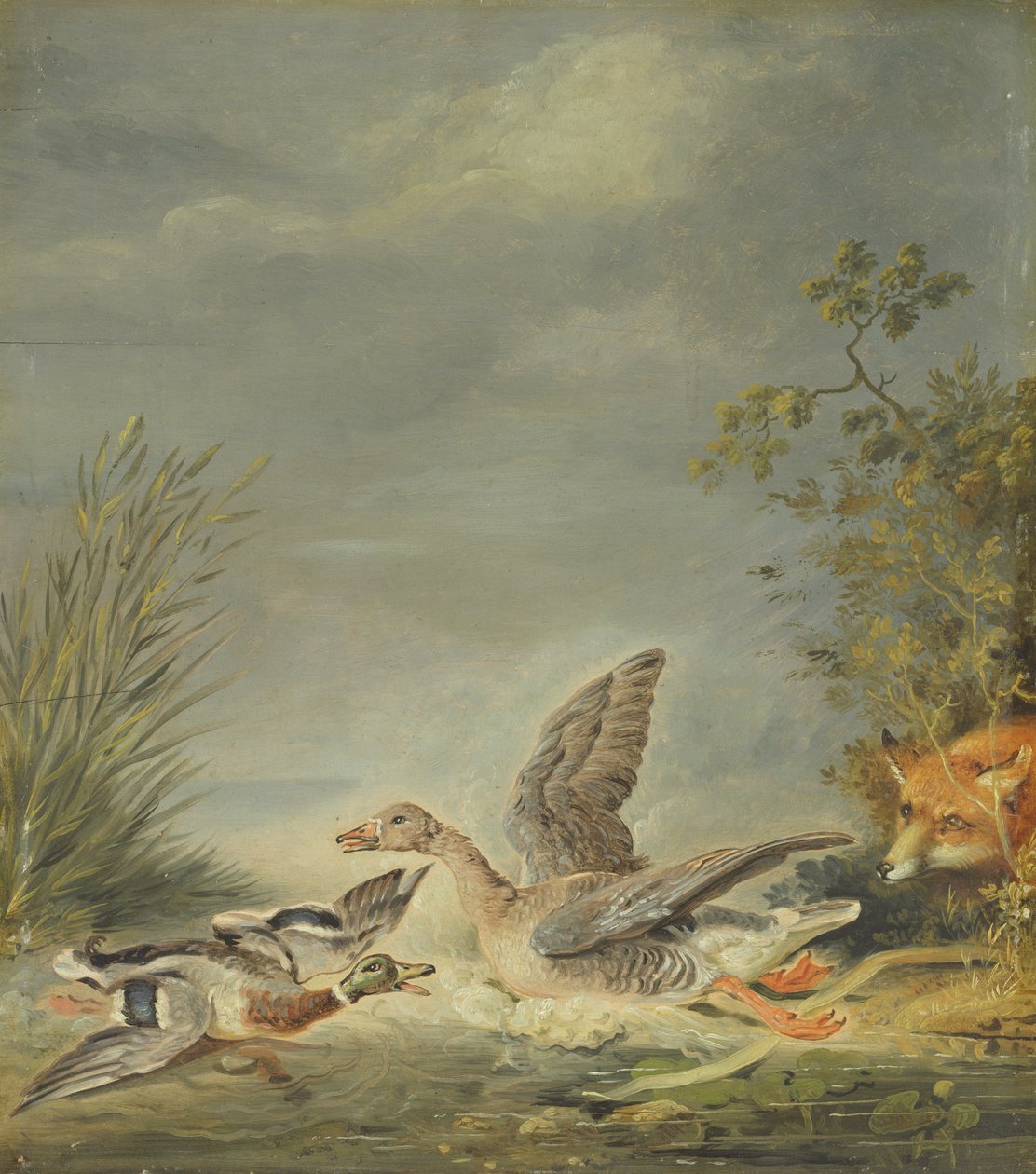 Ræv og vandfugle af Johann Friedrich August Tischbein