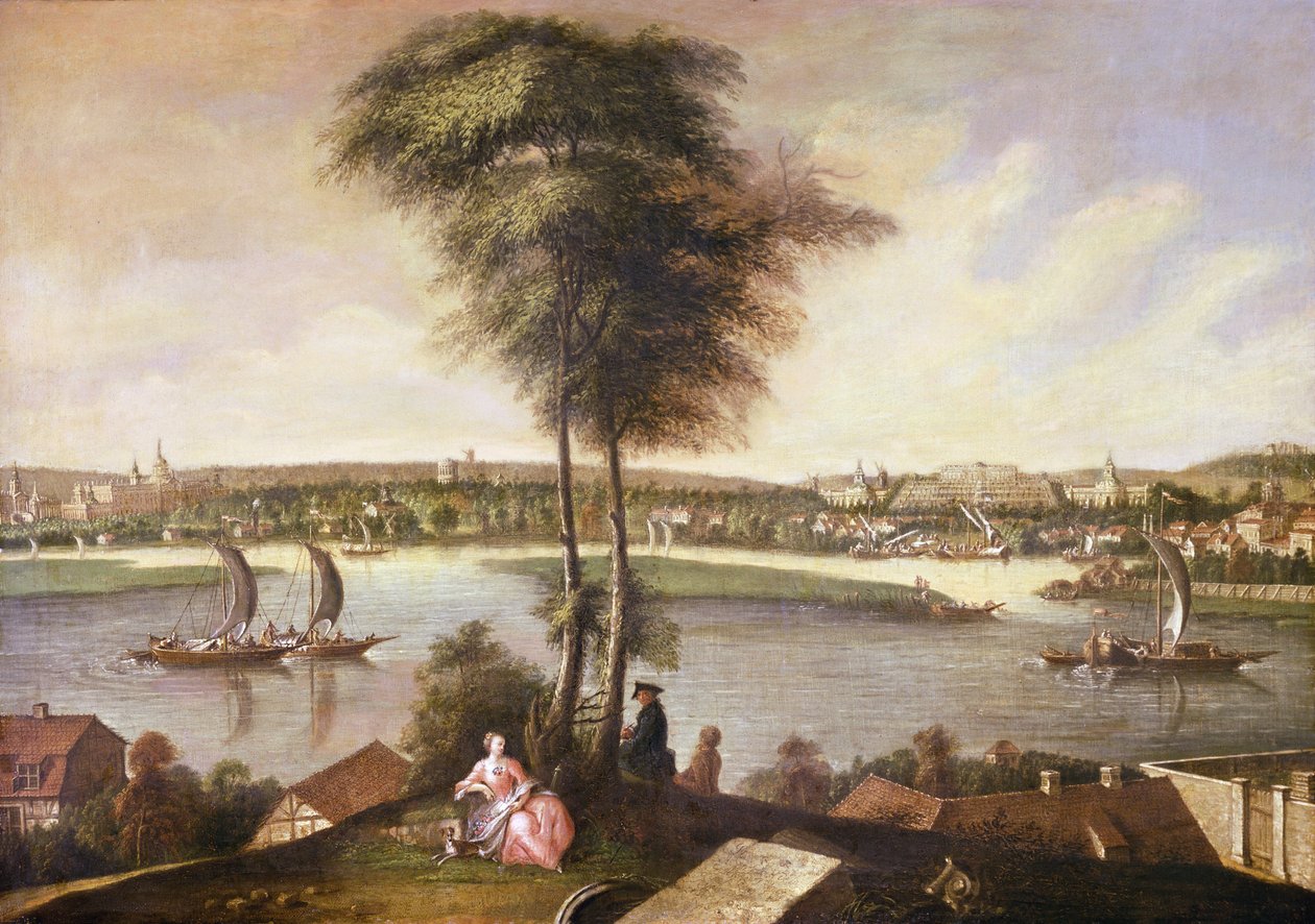 Udsigt over Sanssouci-parken fra Brauhausberg, 1772 af Johann Friedrich Meyer