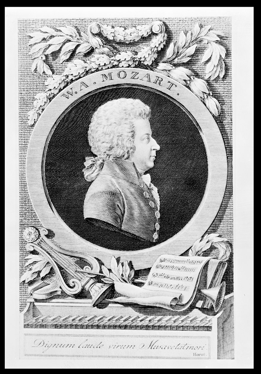Mindesmærke for Wolfgang Amadeus Mozart (1756-91) østrigsk komponist, 1789 af Johann Georg Mansfeld
