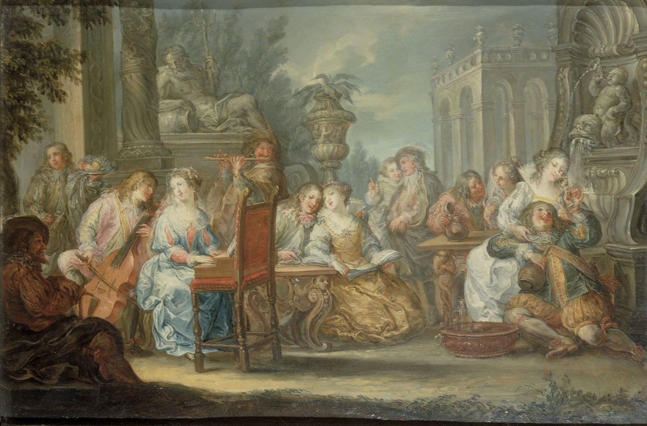 Fete Champetre (en af et par) af Johann Georg Platzer