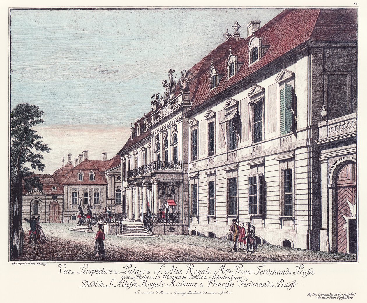 Udsigt over Ordenspalais på Wilhelmplatz, Gamle Berlin af Johann Georg Rosenberg