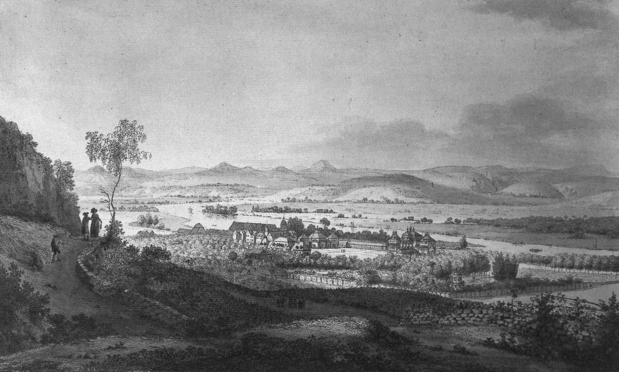 Udsigt over Pillnitz Slot og Have af Johann Gottfried Jentzsch
