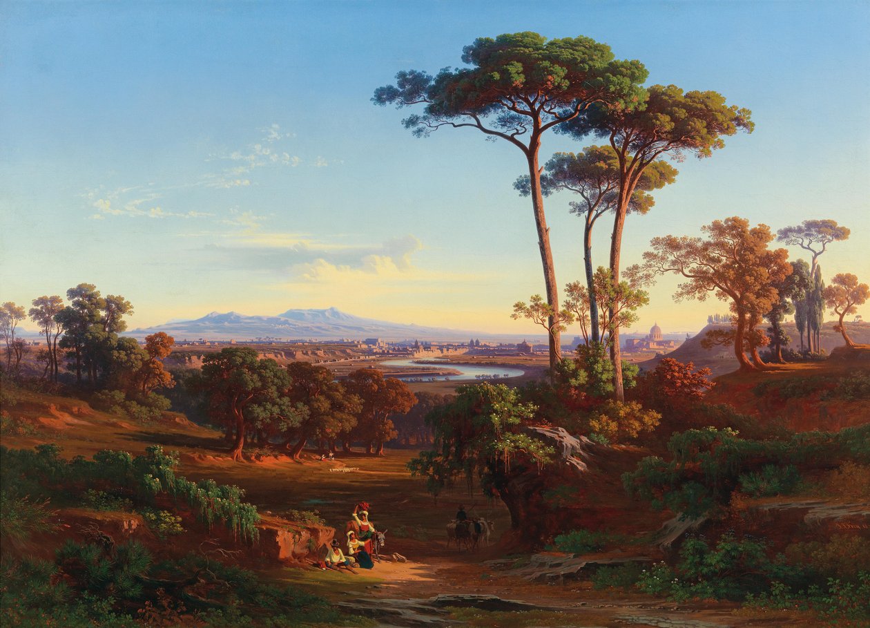Udsigt over Rom fra Monte Mario af Johann Jakob Frey