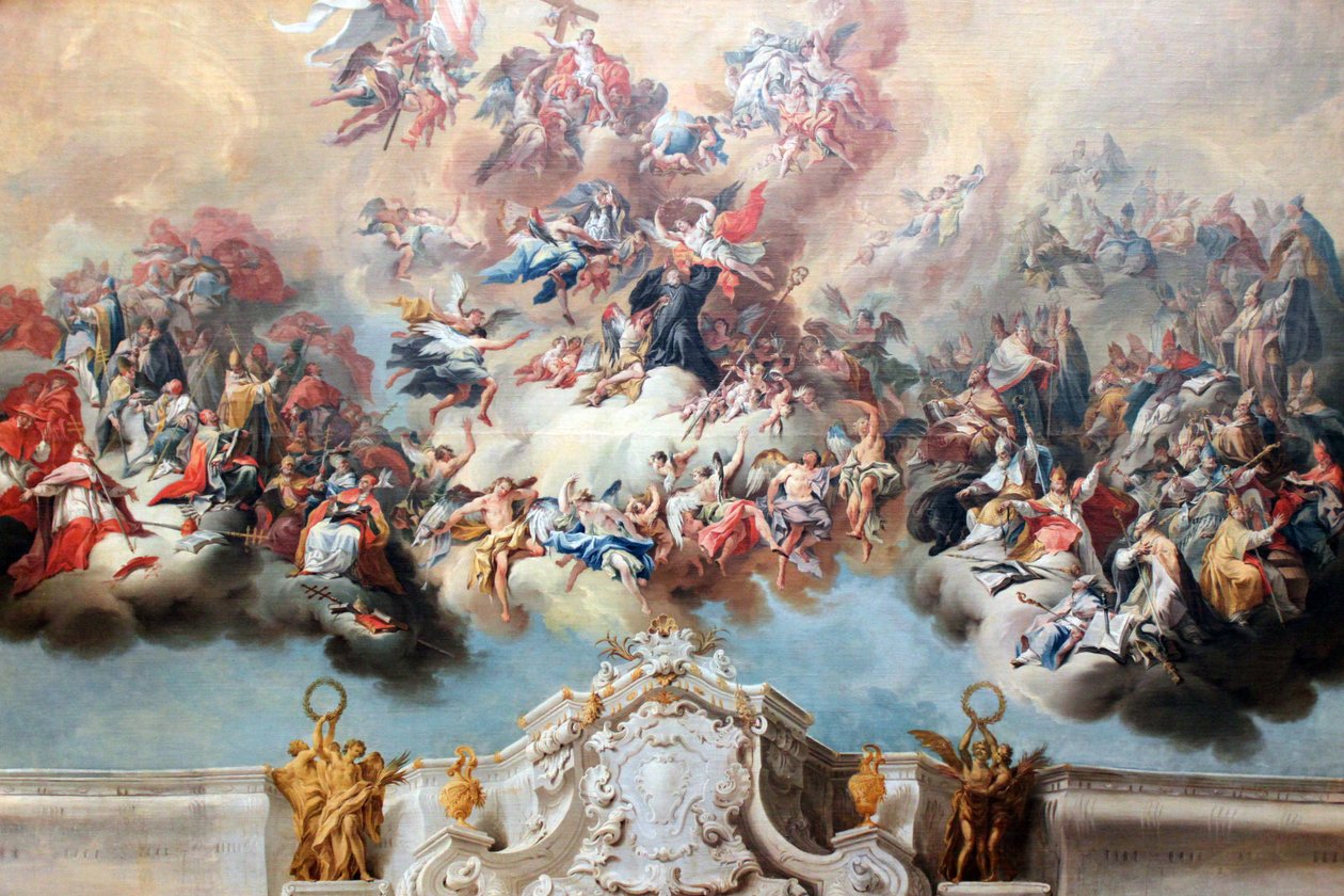 St. Benedikt i herlighed. af Johann Jakob Zeiller