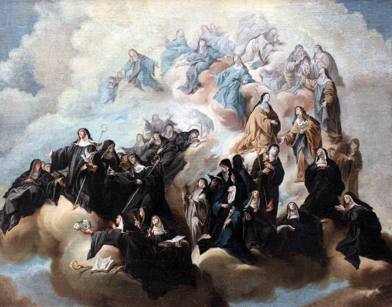 St. Scholastica med nonner af den benediktinske orden og dens grene af Johann Jakob Zeiller