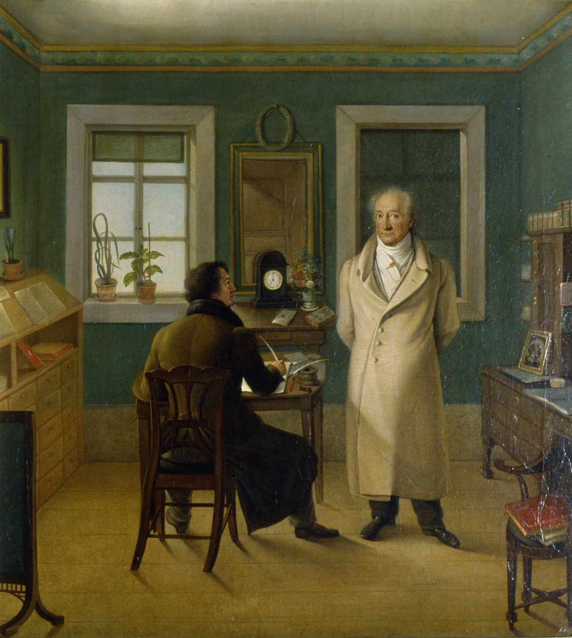 Goethe dikterer til sin kontorist John, 1834 af Johann Joseph Schmeller