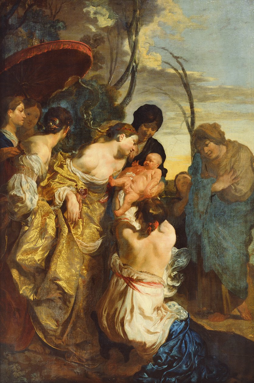 Moses reddet fra drukning, ca. 1625-31 af Johann Liss or Lis or von Lys