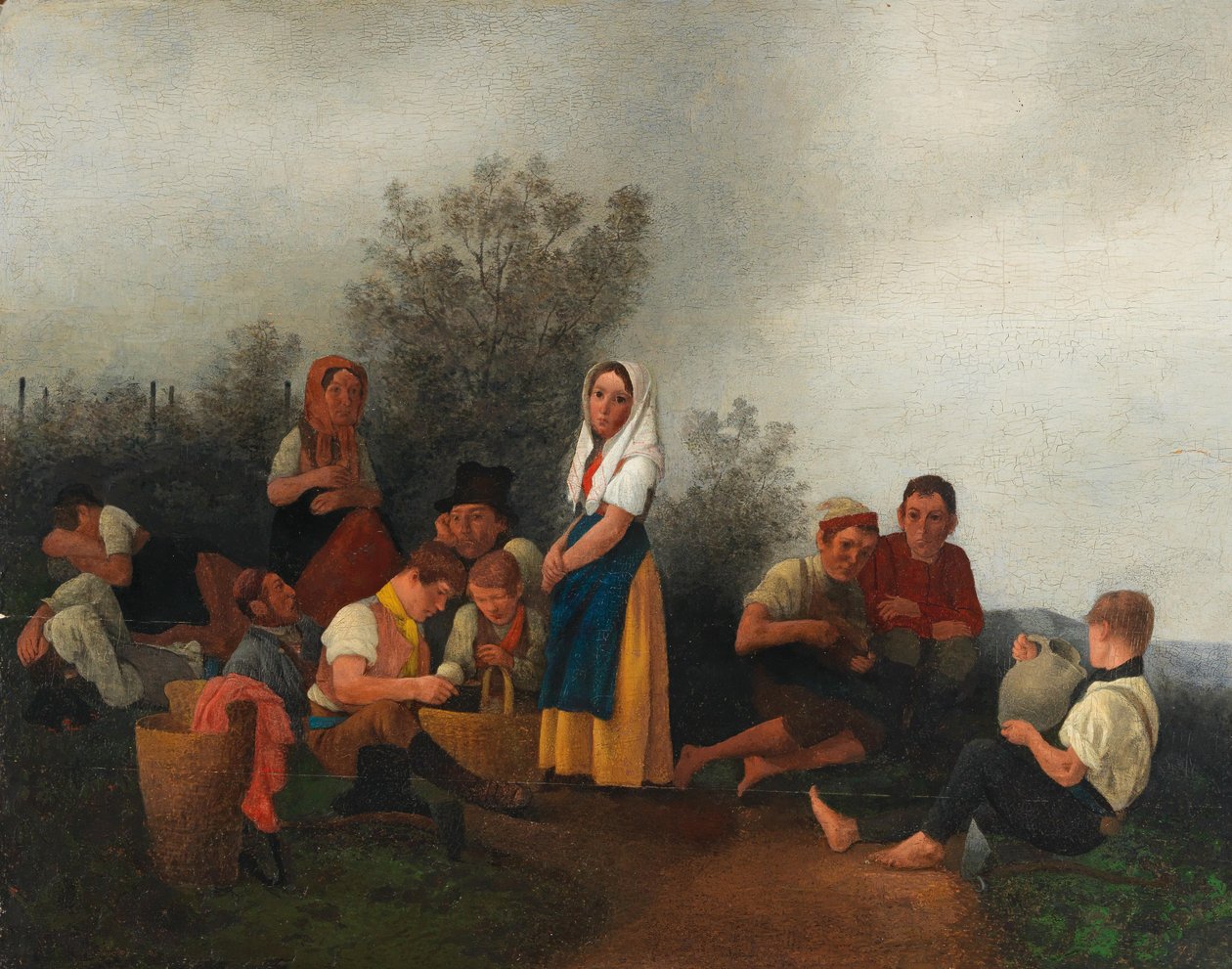 Schreiber -familien ved vingården af Johann Michael Neder
