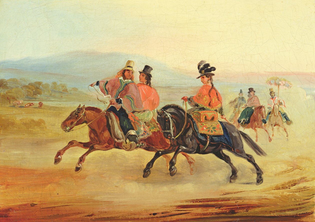 Chilenske ryttere, ca. 1835-36 af Johann Moritz Rugendas