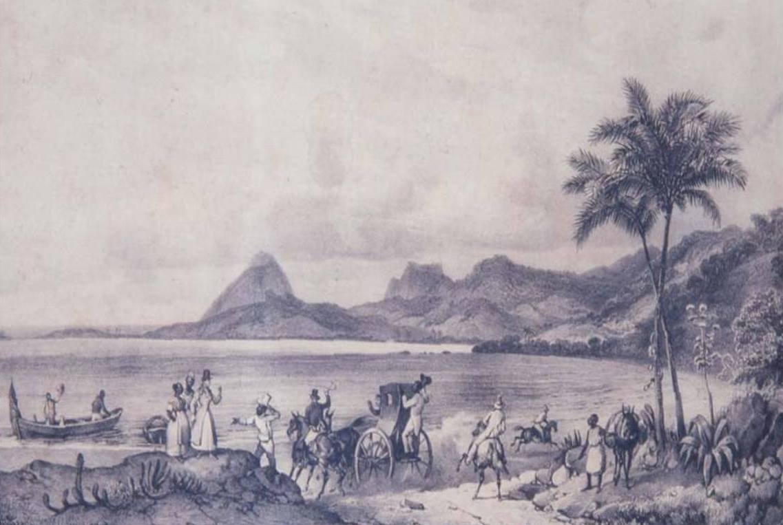 Lagoa das Tretas nu Rodrigo de Freitas Lagoon af Johann Moritz Rugendas