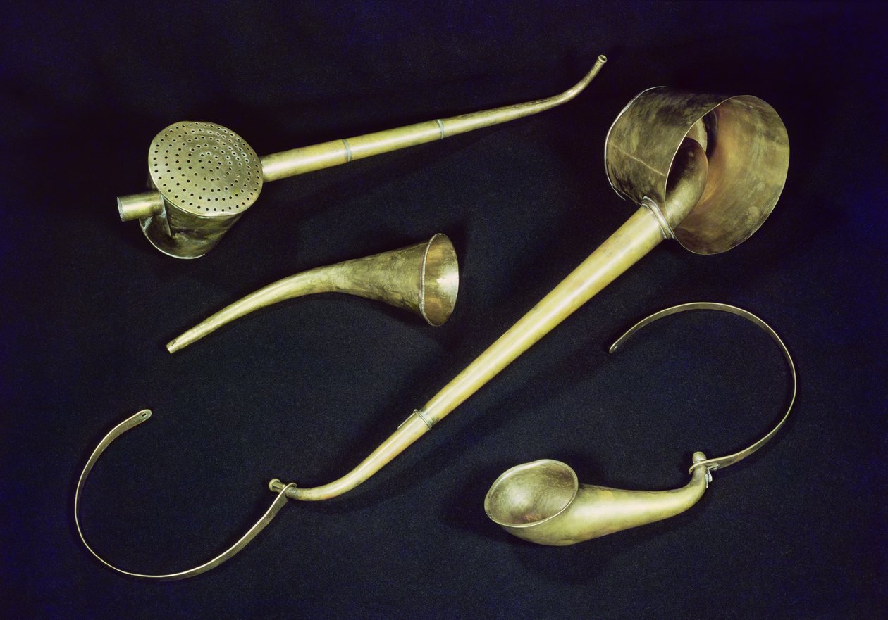 Akustiske instrumenter kornetter tilhørende Ludwig van Beethoven (1770-1827) ca.1813 (kobber) af Johann Nepomuk Maelzel or Malzel