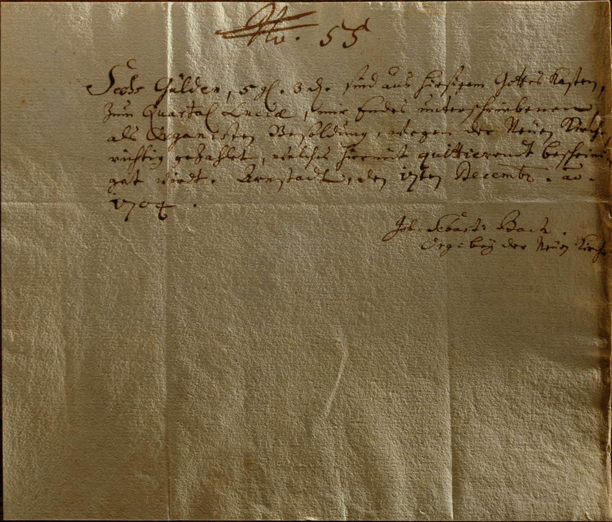 Vederlagskvittering, 17. december 1704 (pen og blæk på papir) af Johann Sebastian Bach