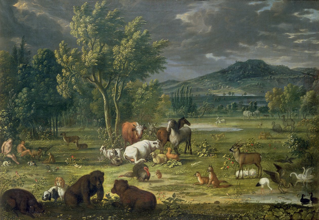 Adam og Eva i paradis af Johann Wenzel Peter
