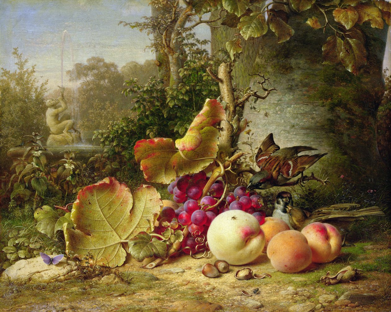 Frugt og Spurve, 1863 af Johann Wilhelm Preyer