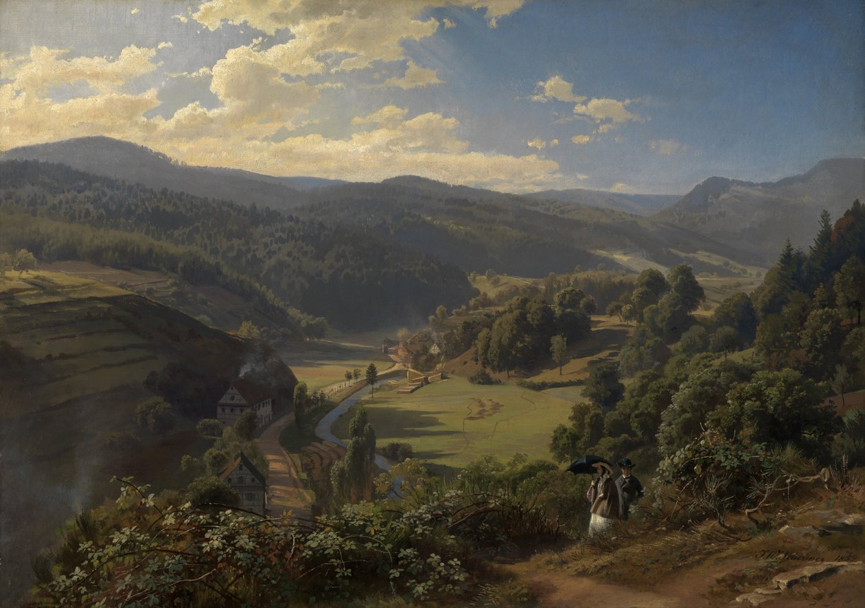 Geroldsau-dalen nær Baden-Baden af Johann Wilhelm Schirmer