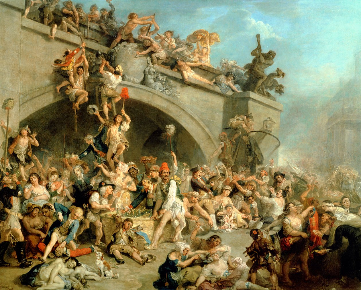 Plyndring af Kongens Vinkælder, 10de August 1792 af Johan Joseph Zoffany
