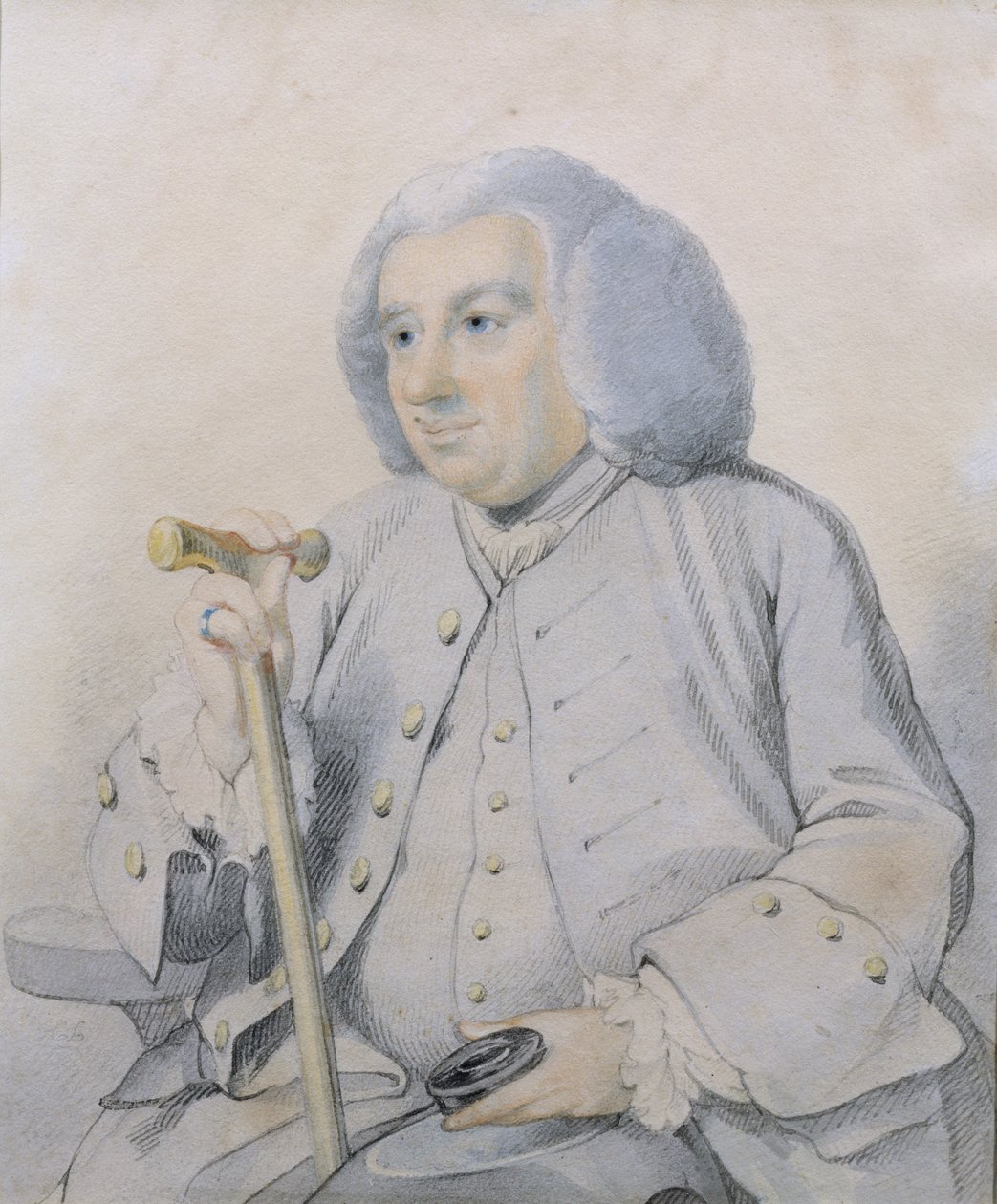 Skitse af portrættet af Andrew Drummond (1688-1769), grundlægger af banken, dræbt ved Culloden af Johan Joseph Zoffany