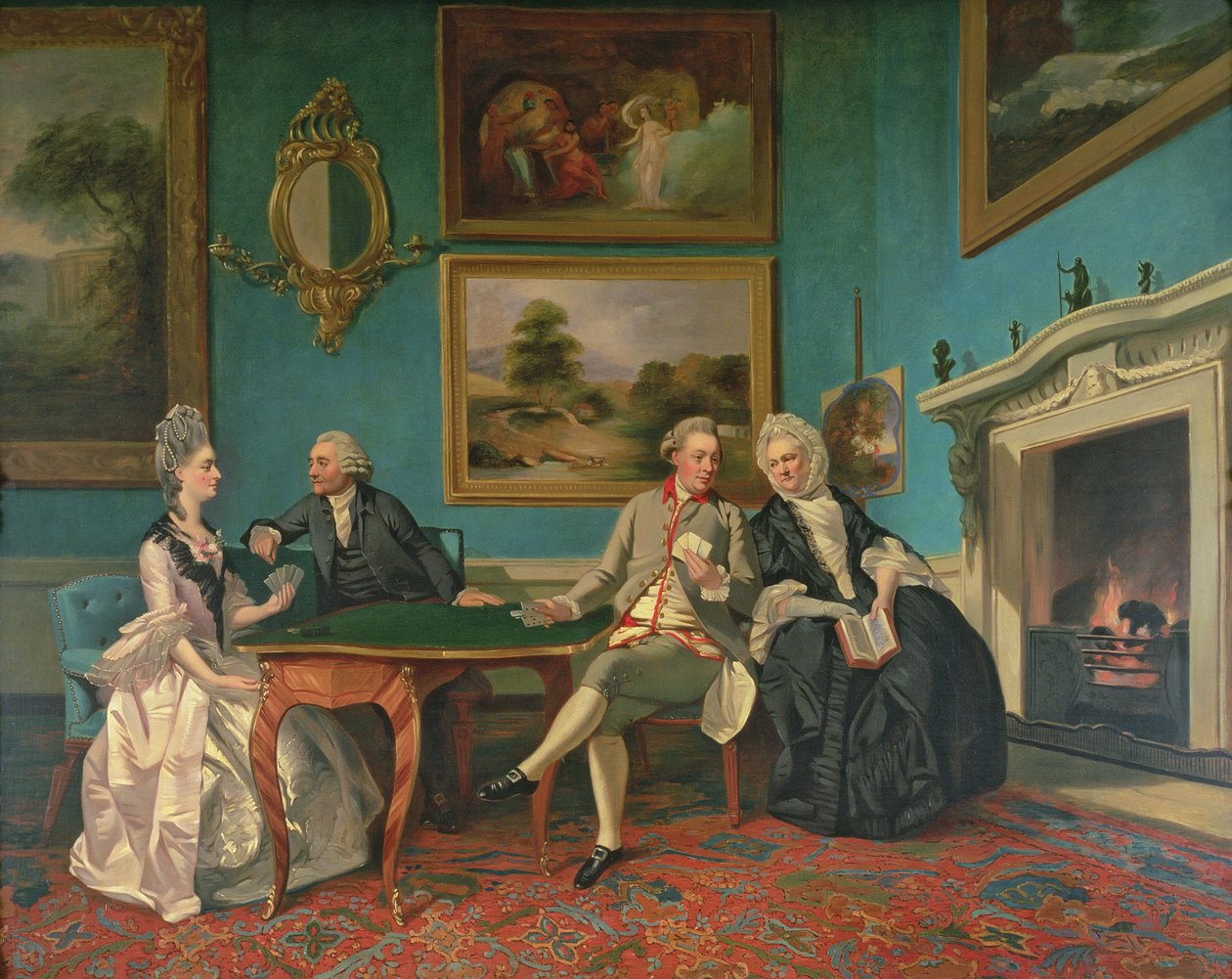 Familien Dutton i tegnestuen i Sherborne Park, Gloucestershire, ca. 1774 af Johan Joseph Zoffany