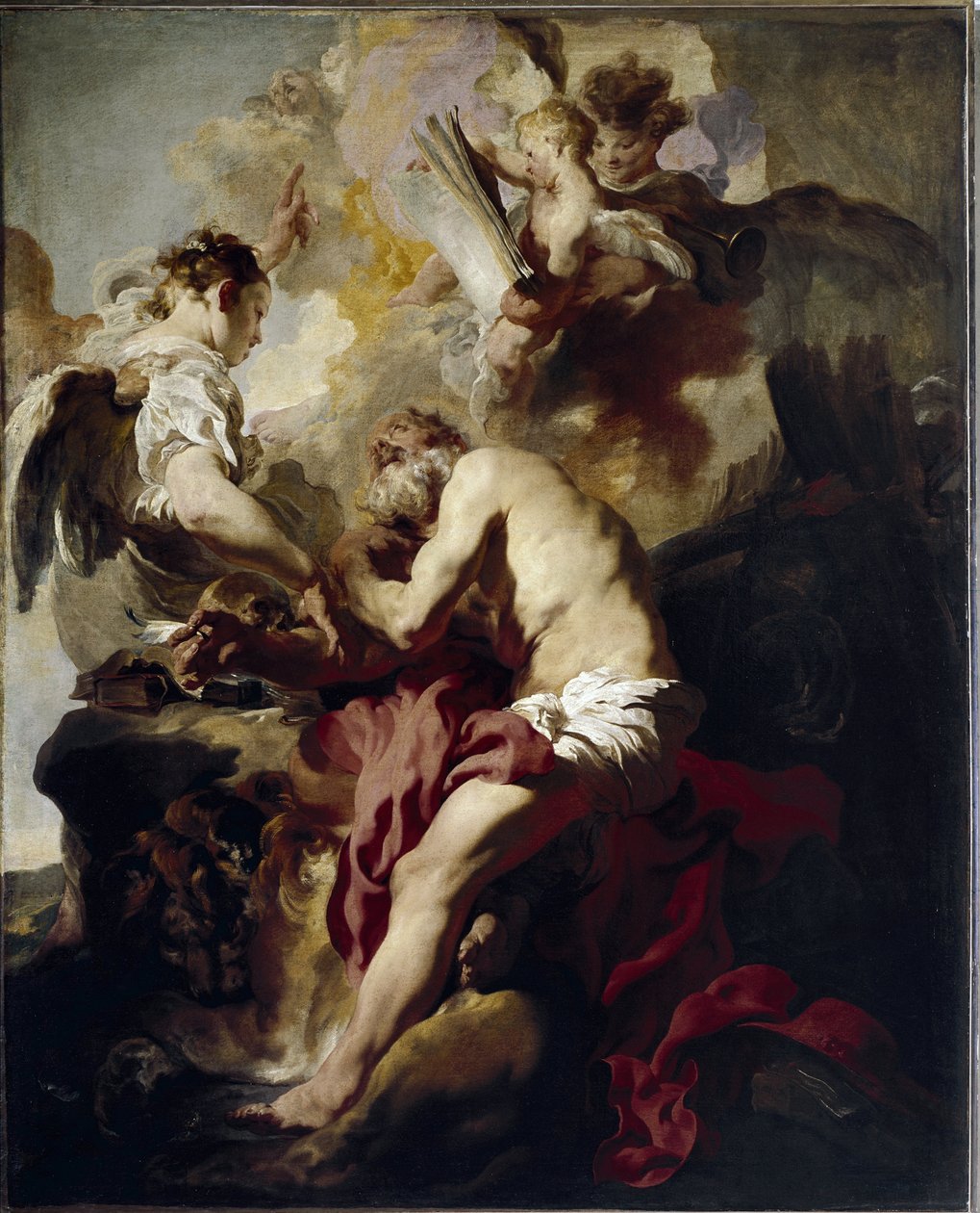 The Vision of Saint Hieronymus (olie på lærred af Johann (attr. to) Liss