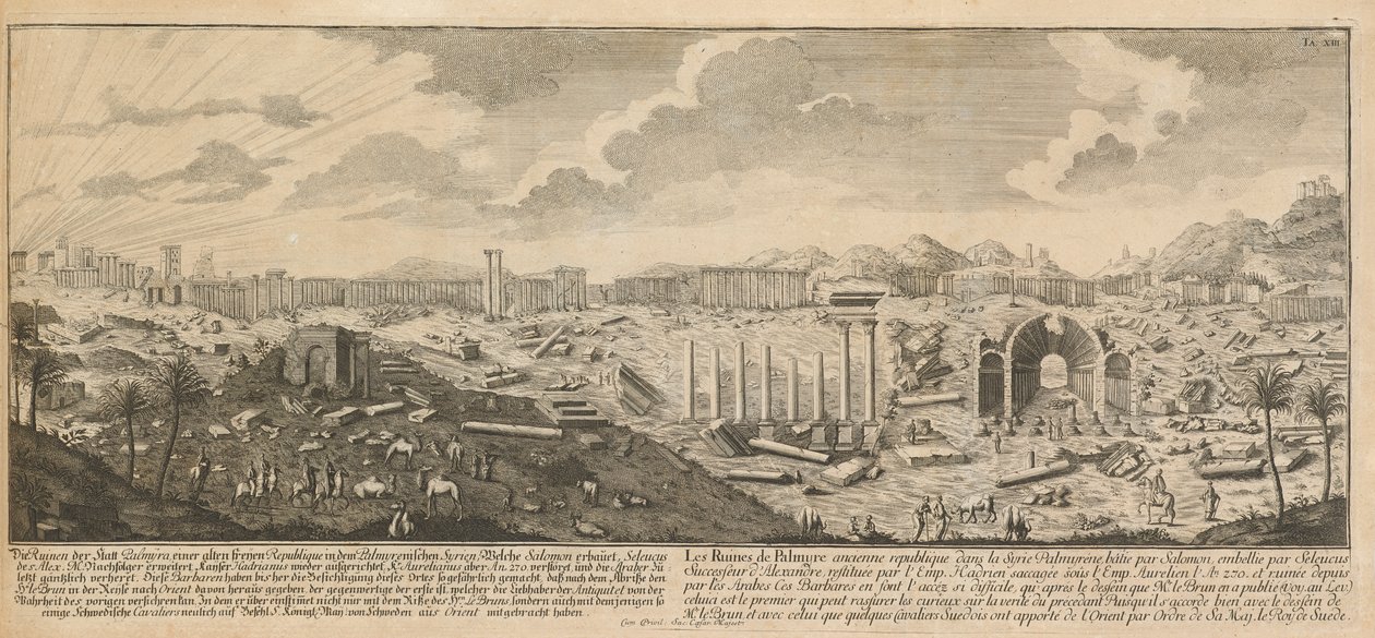 Ruinerne af Palmyra, den gamle by i Syrien af Johann Adam Delsenbach