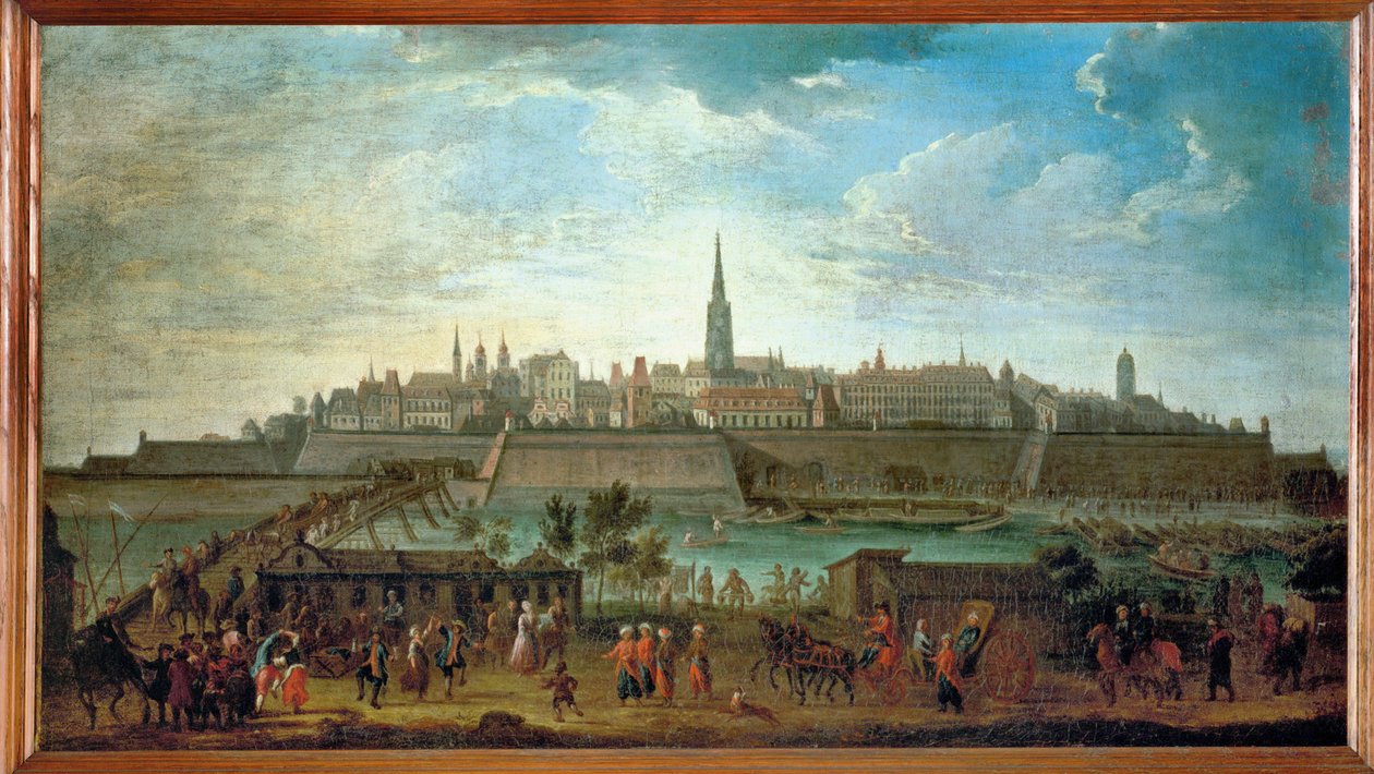 Wien set fra Rotenturm-porten ... (olie på lærred) af Johann Adam Delsenbach