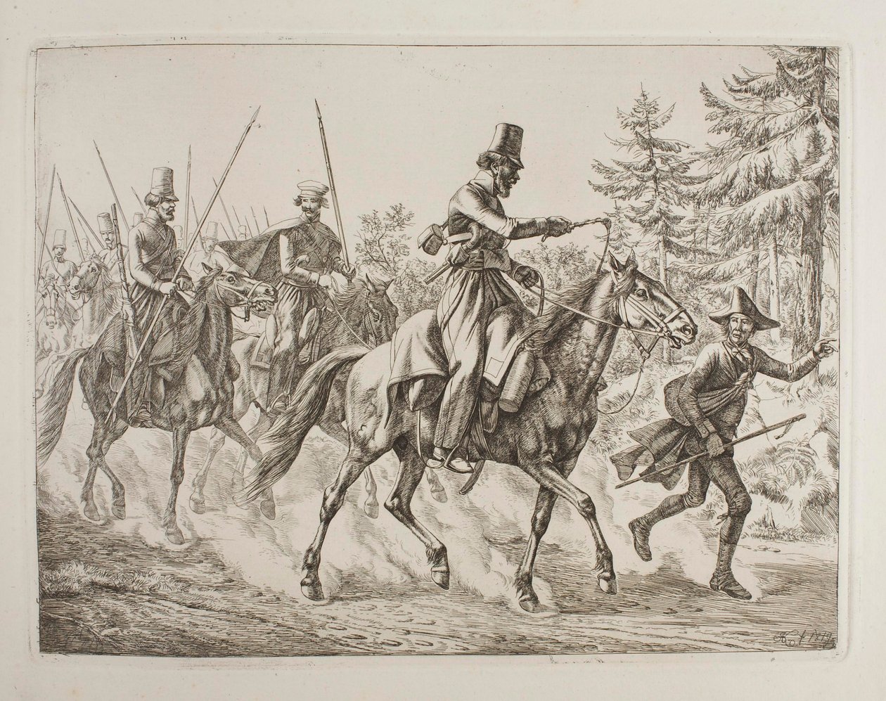 En flok kosakker med en jødisk guide af Johann Adam Klein