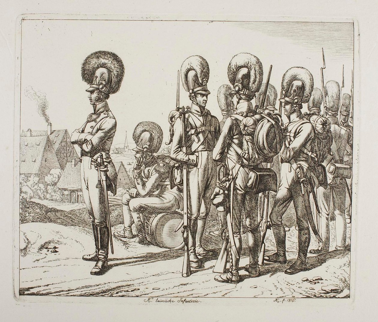 Bayerske infanterister af Johann Adam Klein