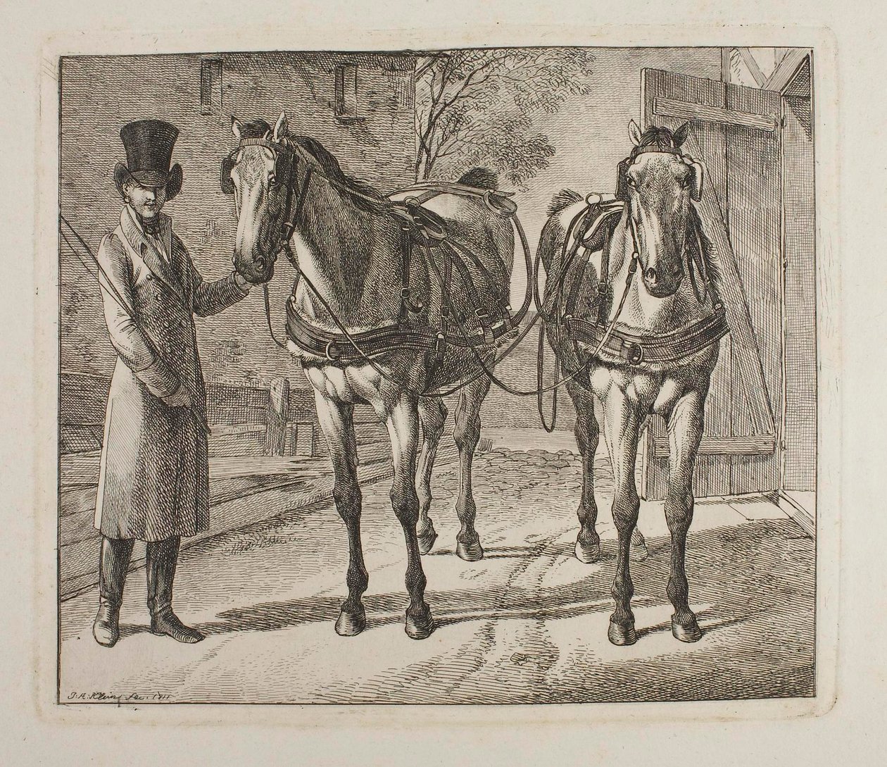 Karet heste med seletøj af Johann Adam Klein