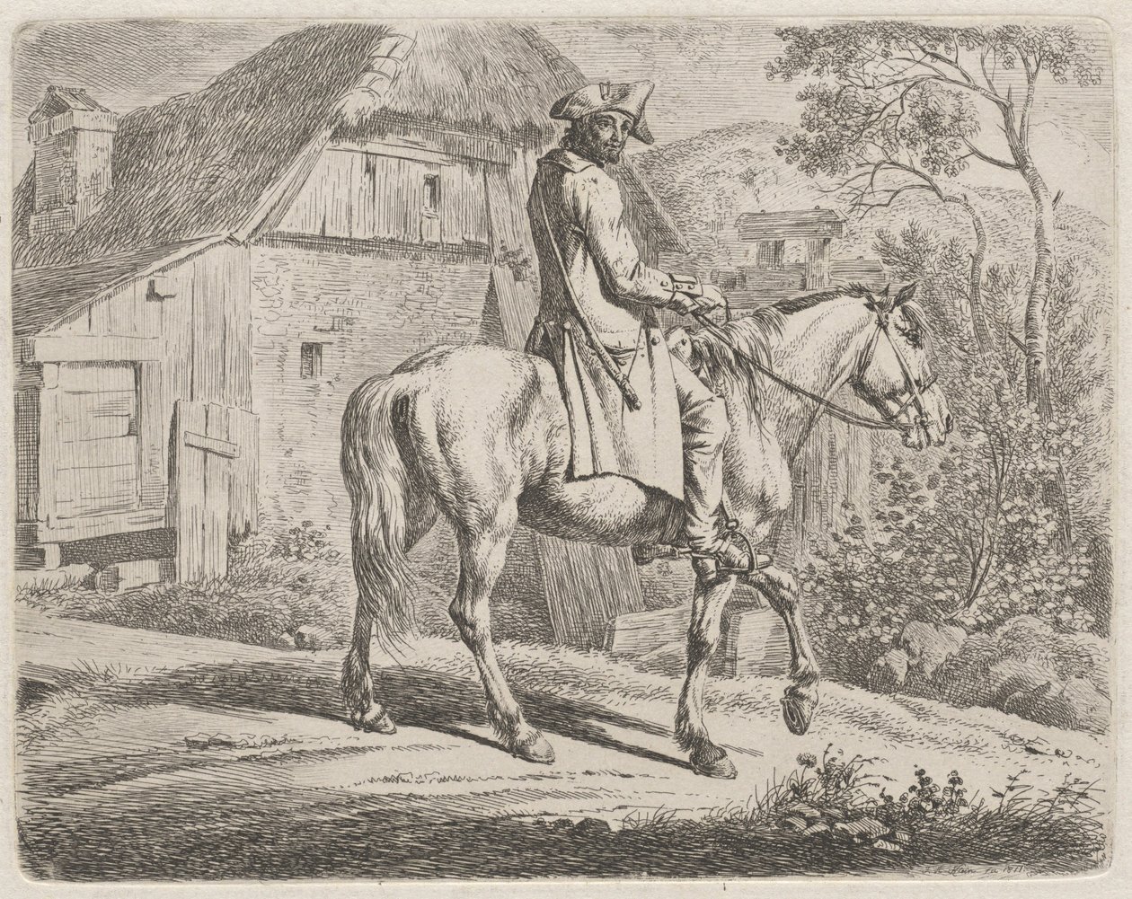 Kvæghandler til hest af Johann Adam Klein