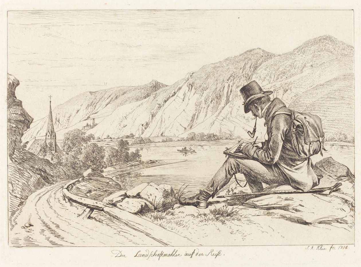 Landskabsmaleren på tur af Johann Adam Klein
