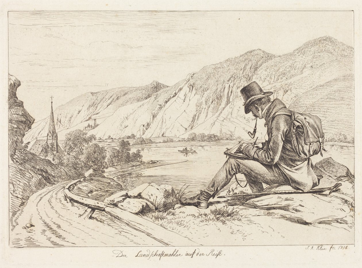 Landskabsmaleren på rejse (The Landscape Painter on Tour) af Johann Adam Klein