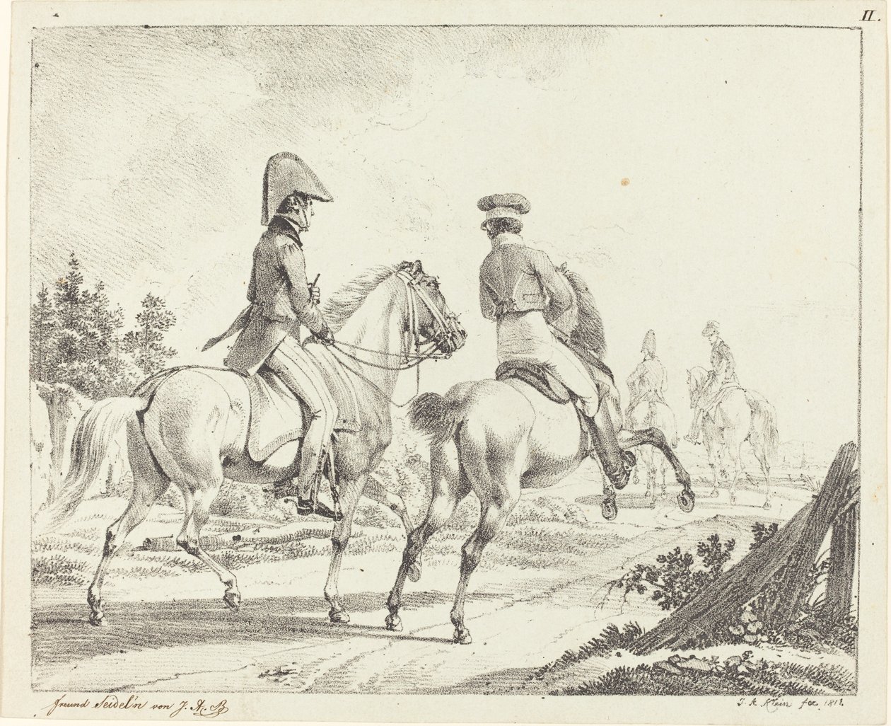 Erlangen-elever til hest af Johann Adam Klein