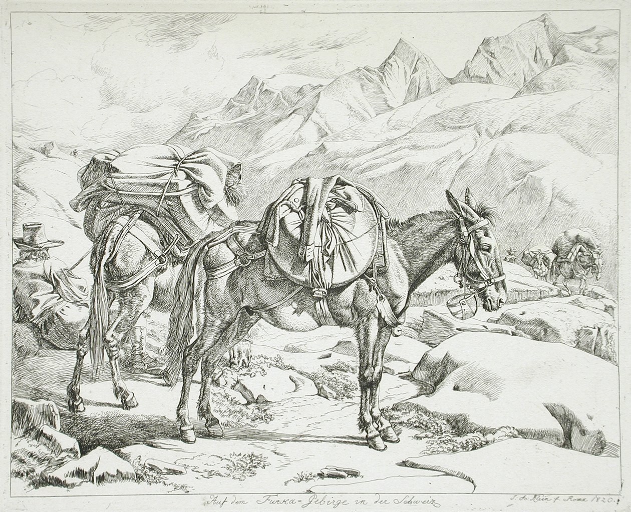Furka-bjergene, Schweiz af Johann Adam Klein