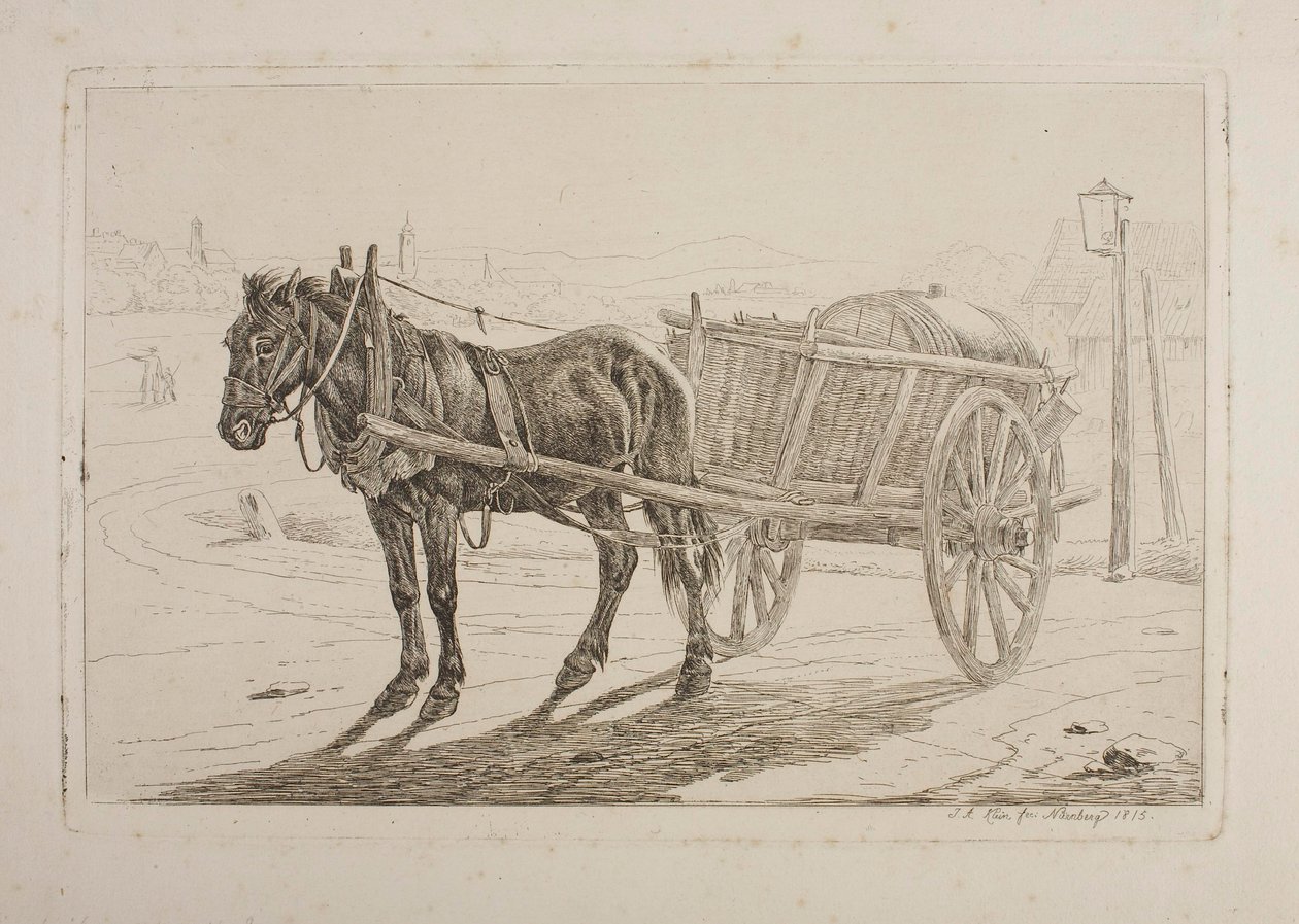 En hest trak en ølvogn af Johann Adam Klein