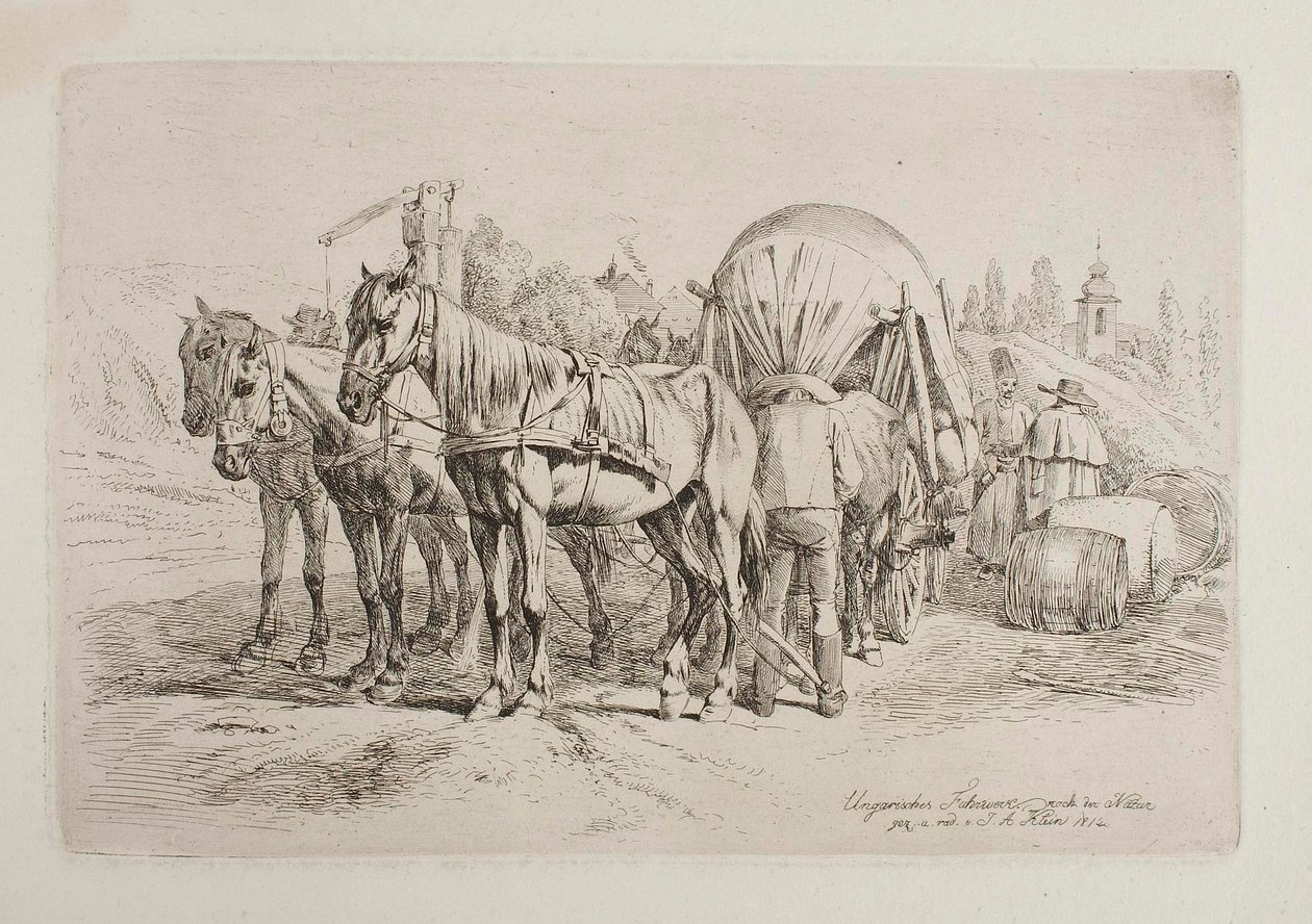 Ungarsk hestevogn af Johann Adam Klein
