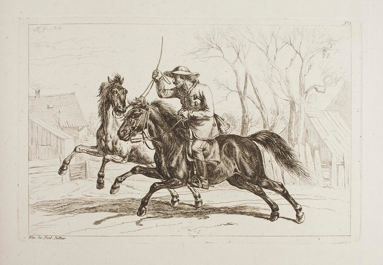 Ungarer til hest af Johann Adam Klein
