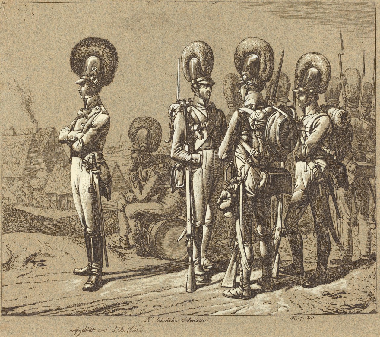 K. Bayersk infanteri (bayerske infanterister) af Johann Adam Klein