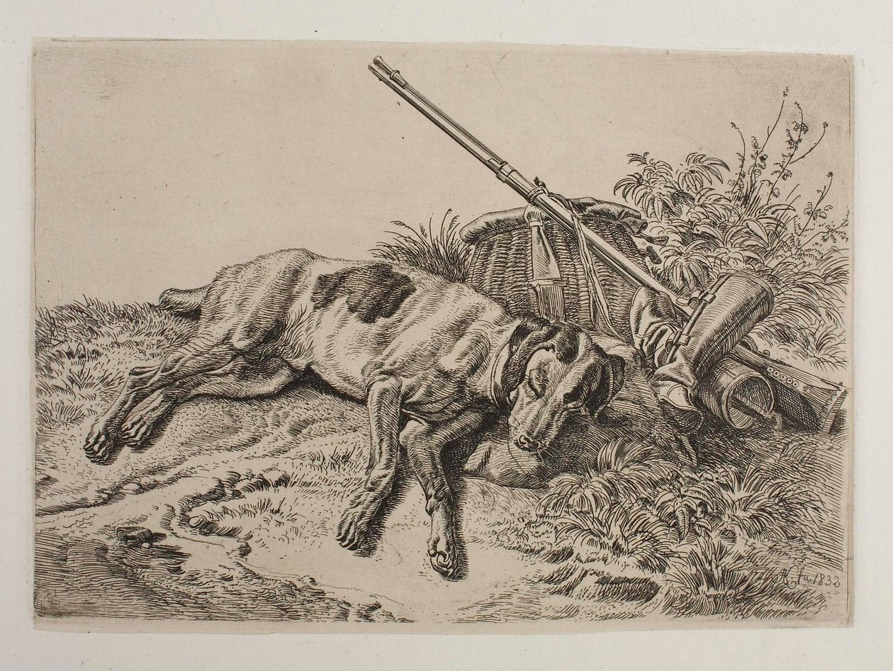 Sovende hund af Johann Adam Klein
