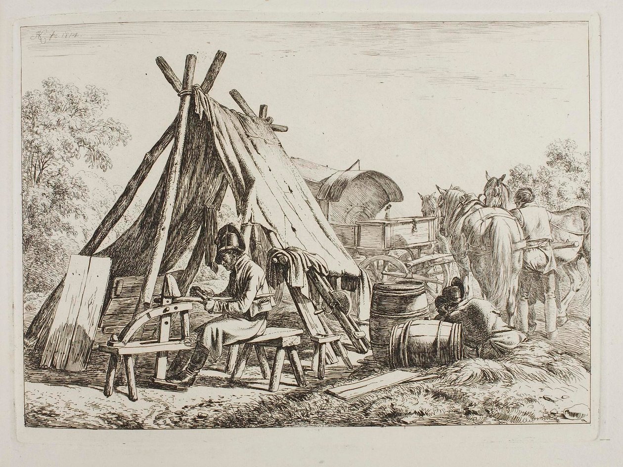 Soldater i en militærlejr af Johann Adam Klein