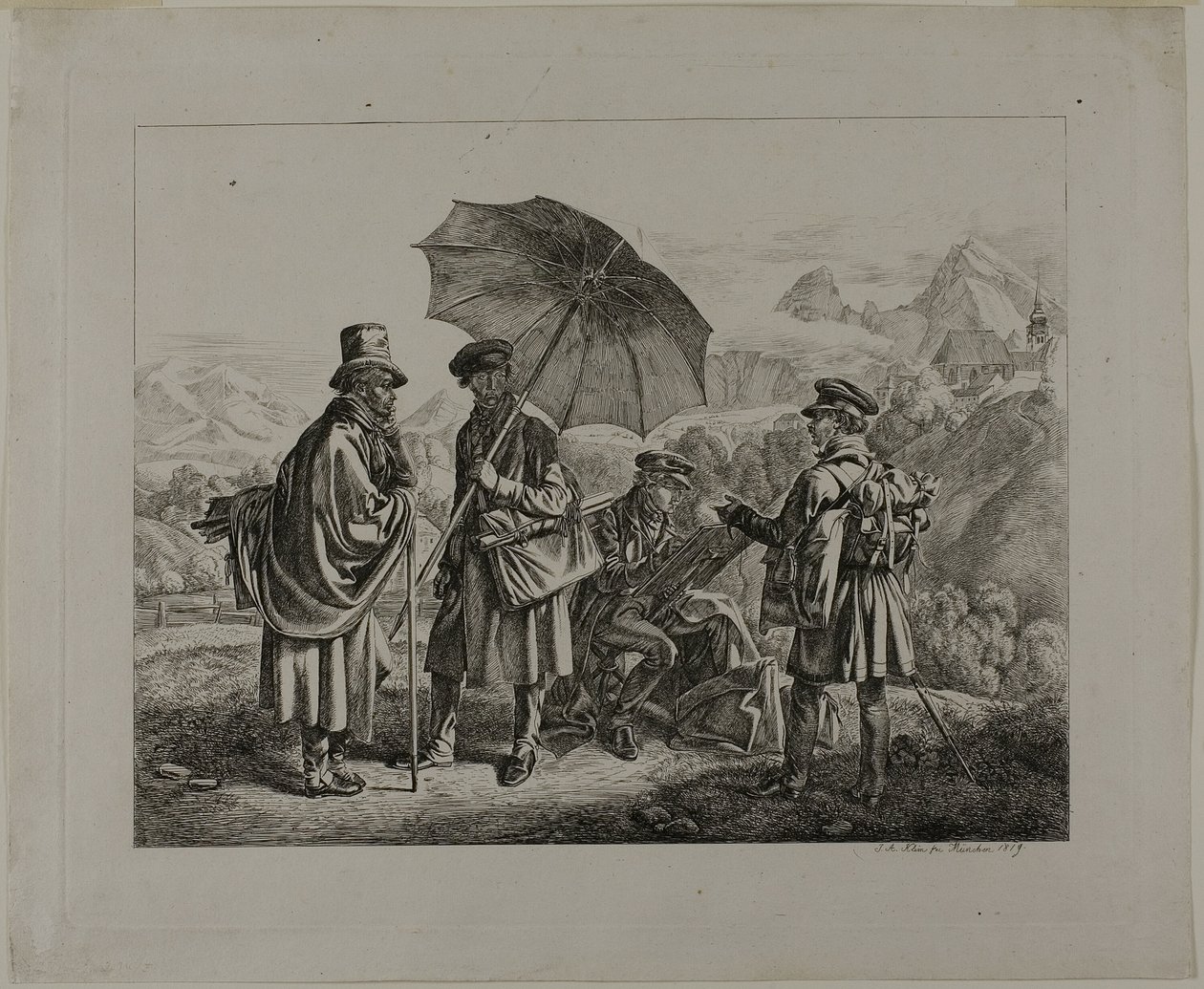 Kunstnerne på deres rejse af Johann Adam Klein